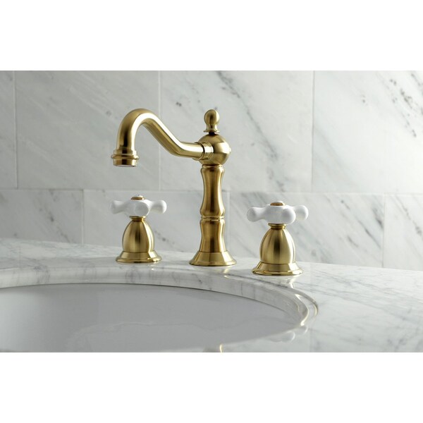 KS1977PX 8 Widespread Bathroom Faucet, Brushed Brass